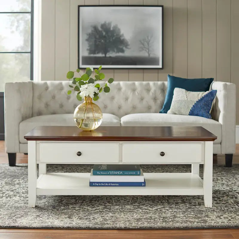 Table basse — 46 cm H x 121 cm L x 60 cm P