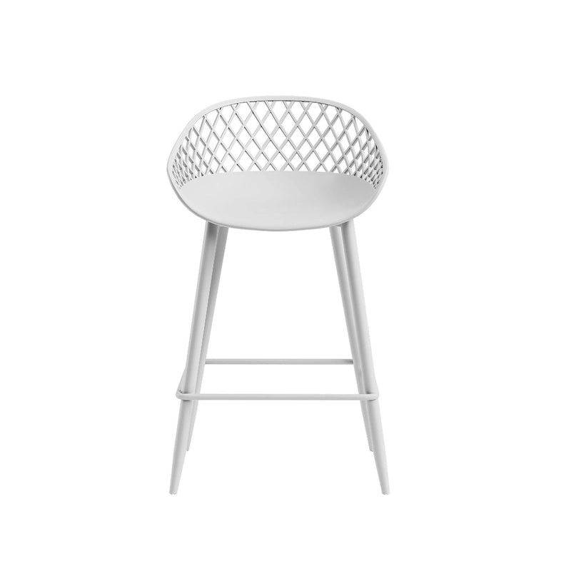 Tabouret de comptoir moderne du milieu du siècle avec pieds en acier pour l'intérieur ou l'extérieur - Lot de 2