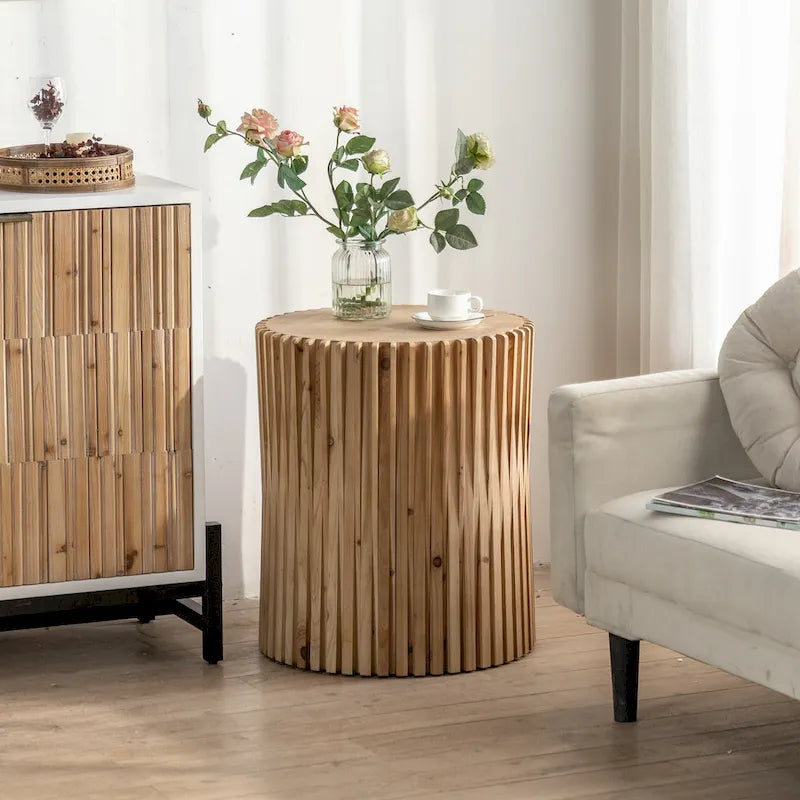 Table basse cylindrique rétro-chic