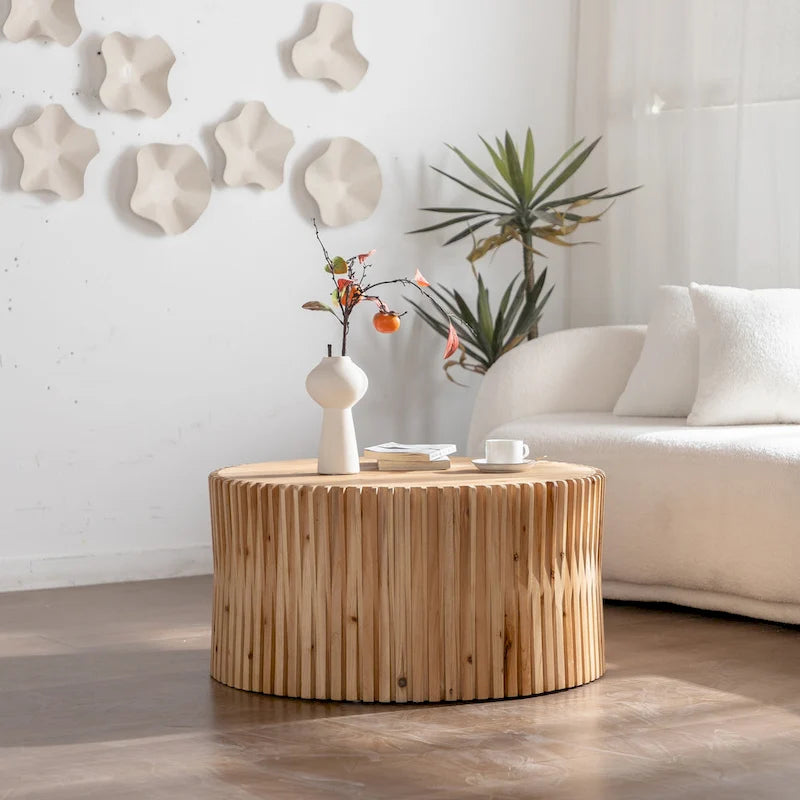 Table basse cylindrique rétro-chic