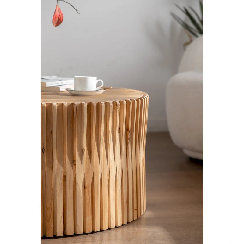 Table basse cylindrique rétro-chic