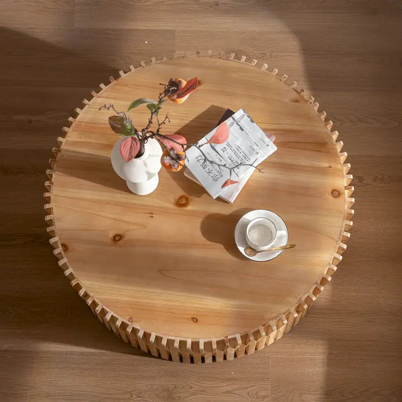 Table basse cylindrique rétro-chic