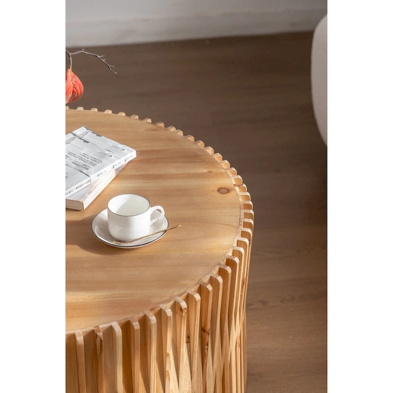 Table basse cylindrique rétro-chic