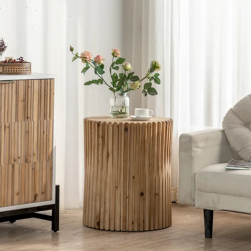Table basse cylindrique rétro-chic
