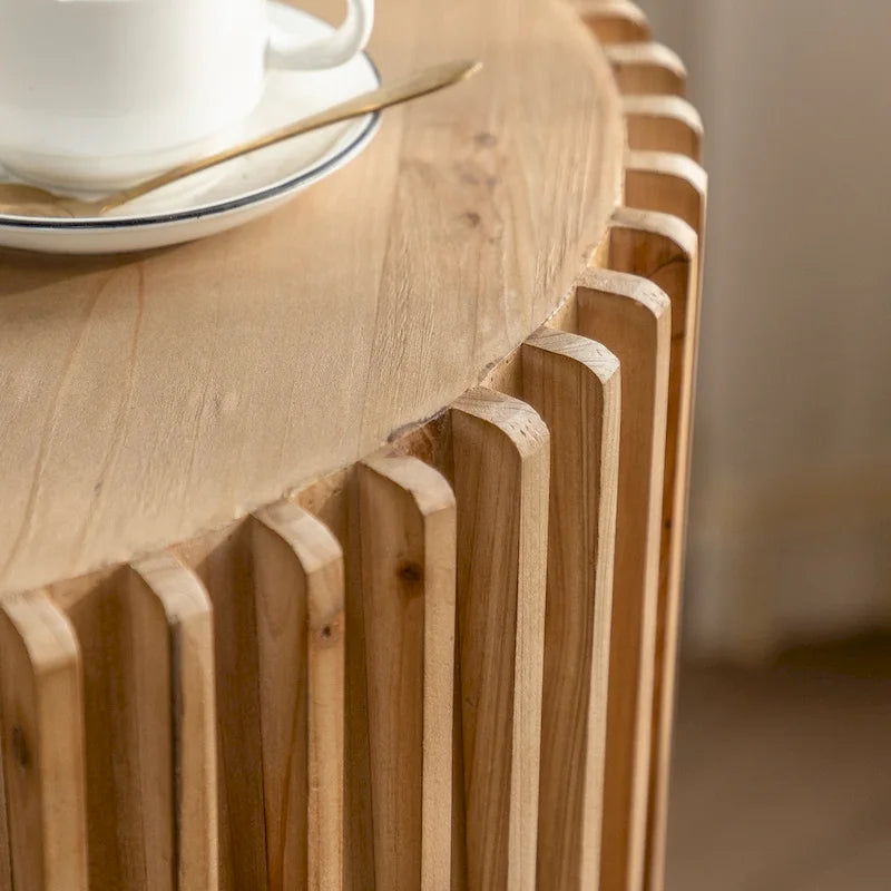 Table basse cylindrique rétro-chic