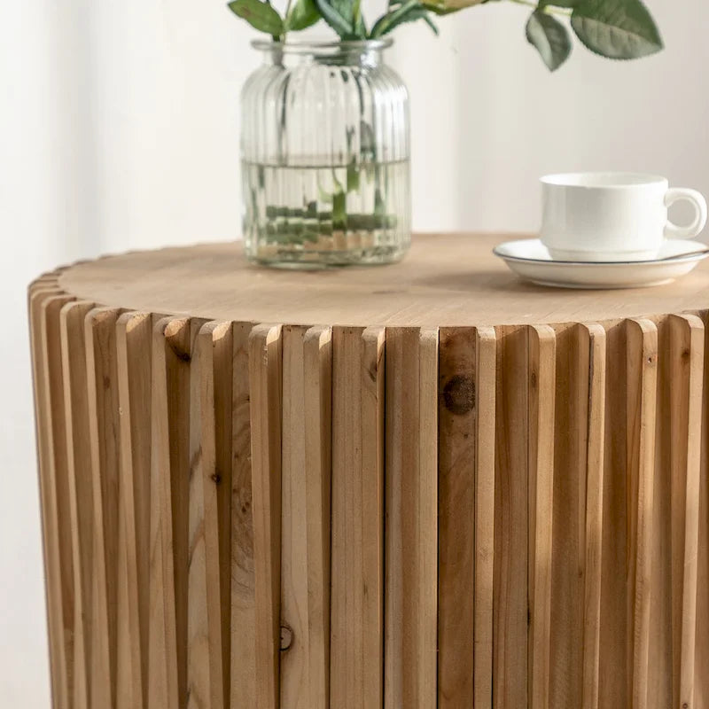 Table basse cylindrique rétro-chic