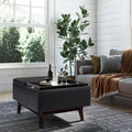 Ottoman rectangulaire de style table, moderne du milieu du siècle, de 34 pouces de largeur