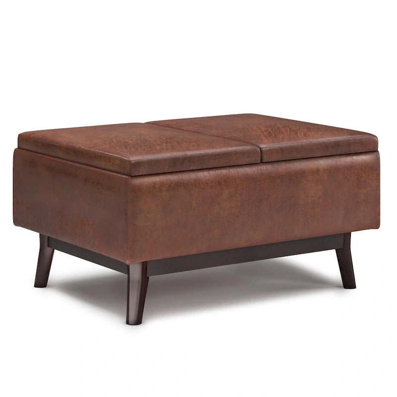 Ottoman rectangulaire de style table, moderne du milieu du siècle, de 34 pouces de largeur
