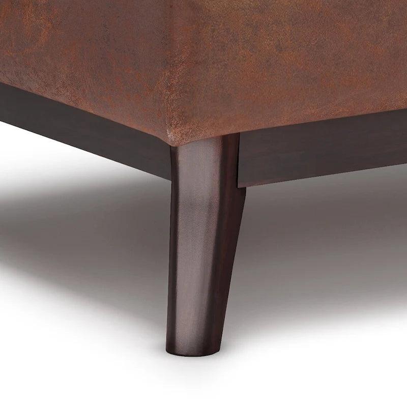 Ottoman rectangulaire de style table, moderne du milieu du siècle, de 34 pouces de largeur