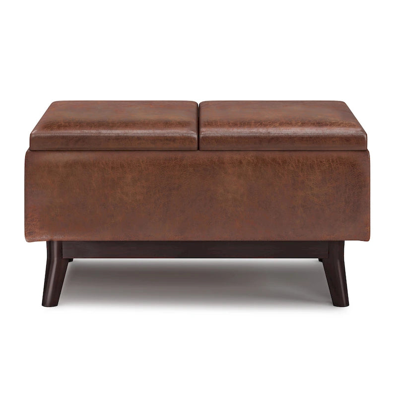 Ottoman rectangulaire de style table, moderne du milieu du siècle, de 34 pouces de largeur