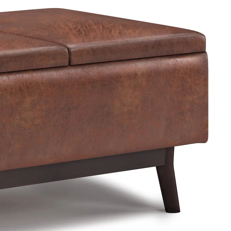 Ottoman rectangulaire de style table, moderne du milieu du siècle, de 34 pouces de largeur