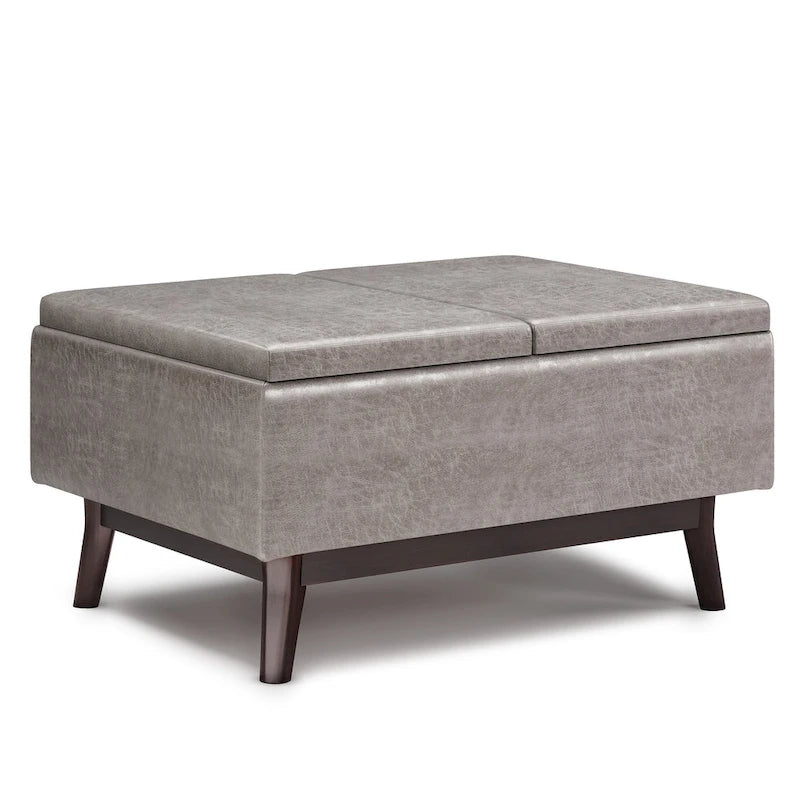Ottoman rectangulaire de style table, moderne du milieu du siècle, de 34 pouces de largeur