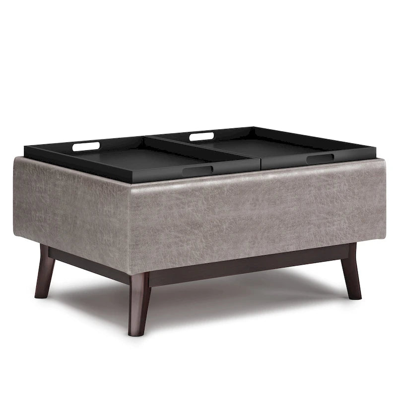 Ottoman rectangulaire de style table, moderne du milieu du siècle, de 34 pouces de largeur