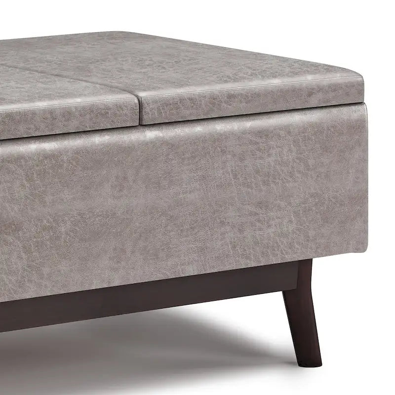 Ottoman rectangulaire de style table, moderne du milieu du siècle, de 34 pouces de largeur