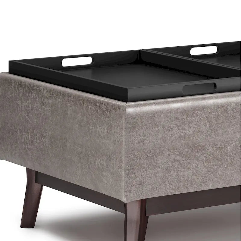 Ottoman rectangulaire de style table, moderne du milieu du siècle, de 34 pouces de largeur