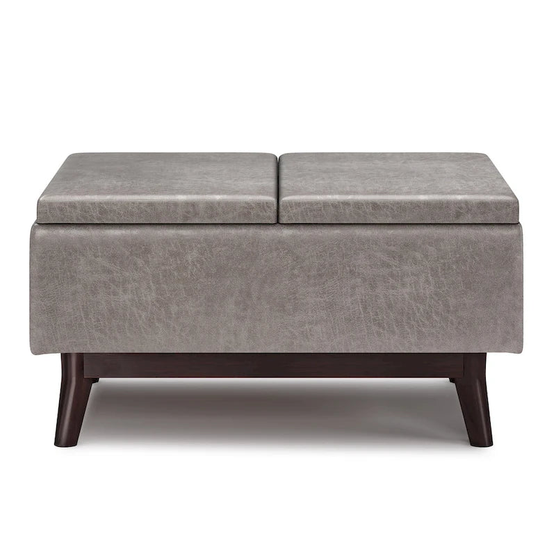 Ottoman rectangulaire de style table, moderne du milieu du siècle, de 34 pouces de largeur
