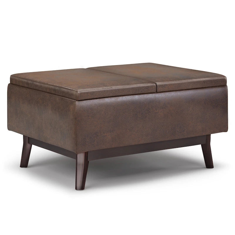 Ottoman rectangulaire de style table, moderne du milieu du siècle, de 34 pouces de largeur