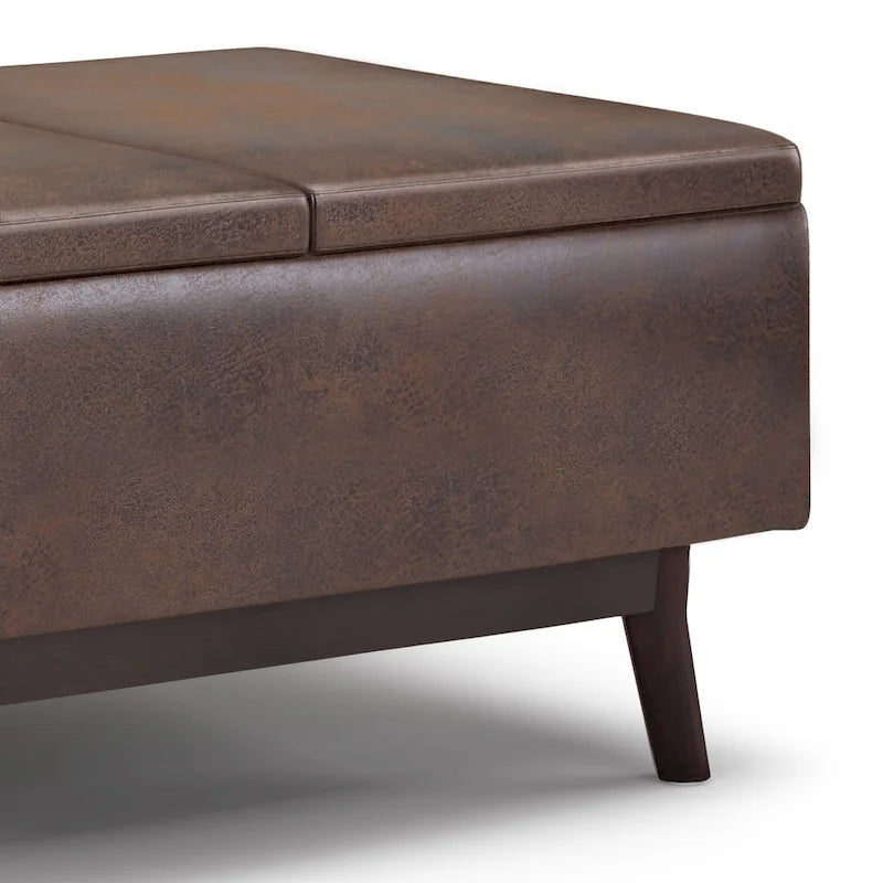 Ottoman rectangulaire de style table, moderne du milieu du siècle, de 34 pouces de largeur