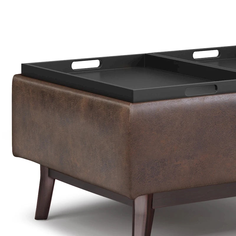 Ottoman rectangulaire de style table, moderne du milieu du siècle, de 34 pouces de largeur