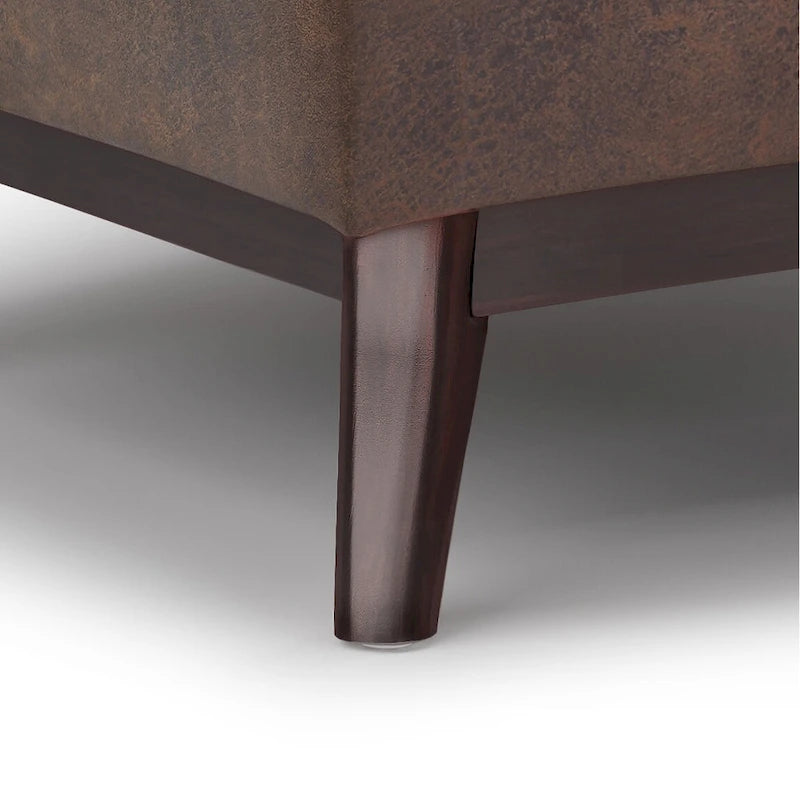 Ottoman rectangulaire de style table, moderne du milieu du siècle, de 34 pouces de largeur
