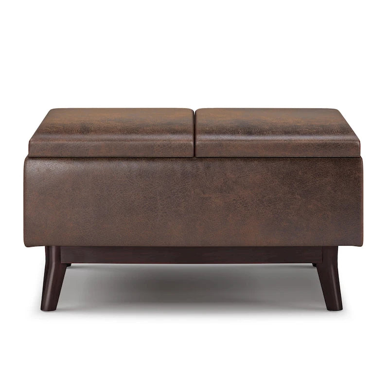 Ottoman rectangulaire de style table, moderne du milieu du siècle, de 34 pouces de largeur