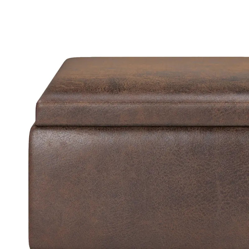 Ottoman rectangulaire de style table, moderne du milieu du siècle, de 34 pouces de largeur