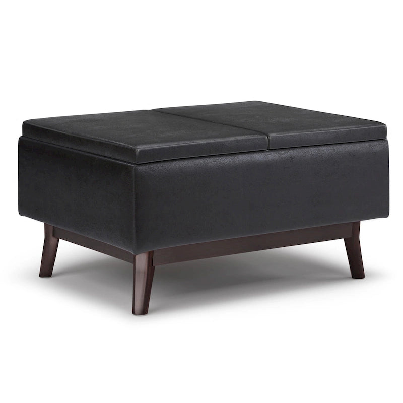 Ottoman rectangulaire de style table, moderne du milieu du siècle, de 34 pouces de largeur
