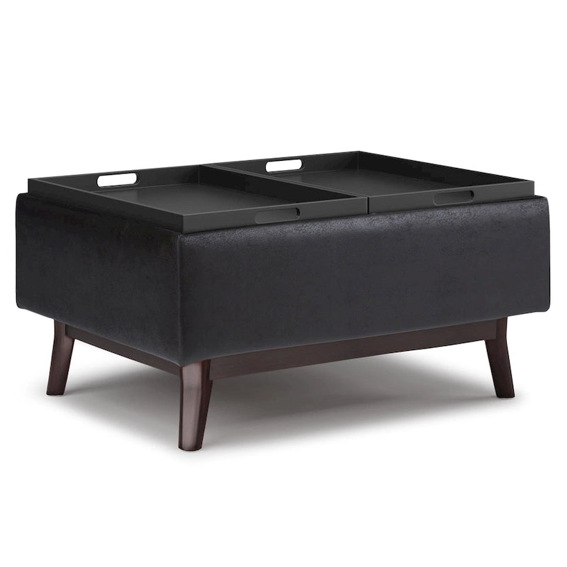 Ottoman rectangulaire de style table, moderne du milieu du siècle, de 34 pouces de largeur