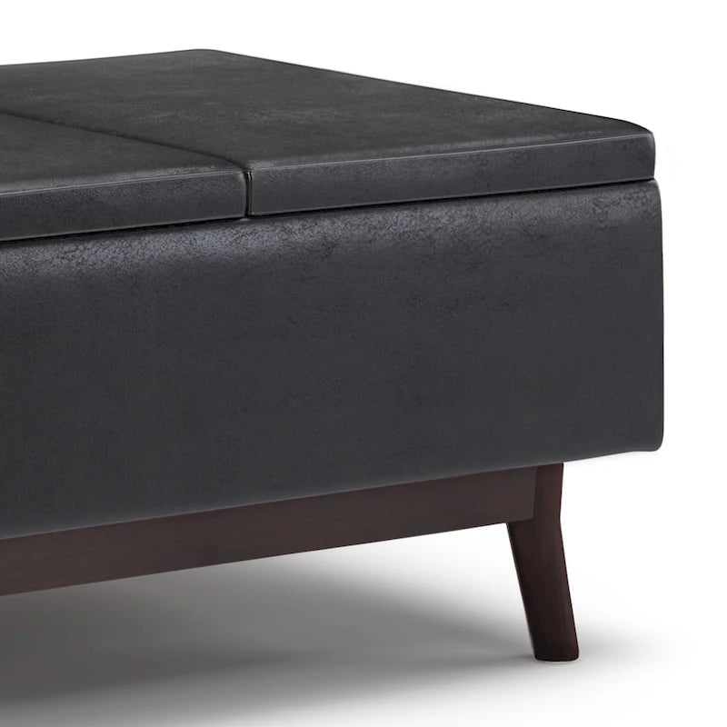 Ottoman rectangulaire de style table, moderne du milieu du siècle, de 34 pouces de largeur