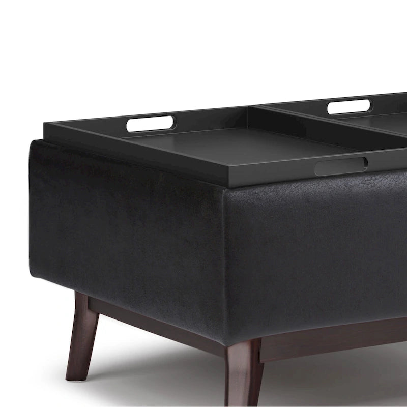 Ottoman rectangulaire de style table, moderne du milieu du siècle, de 34 pouces de largeur