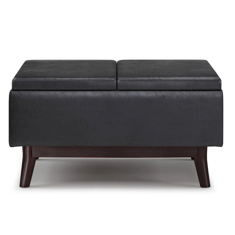 Ottoman rectangulaire de style table, moderne du milieu du siècle, de 34 pouces de largeur
