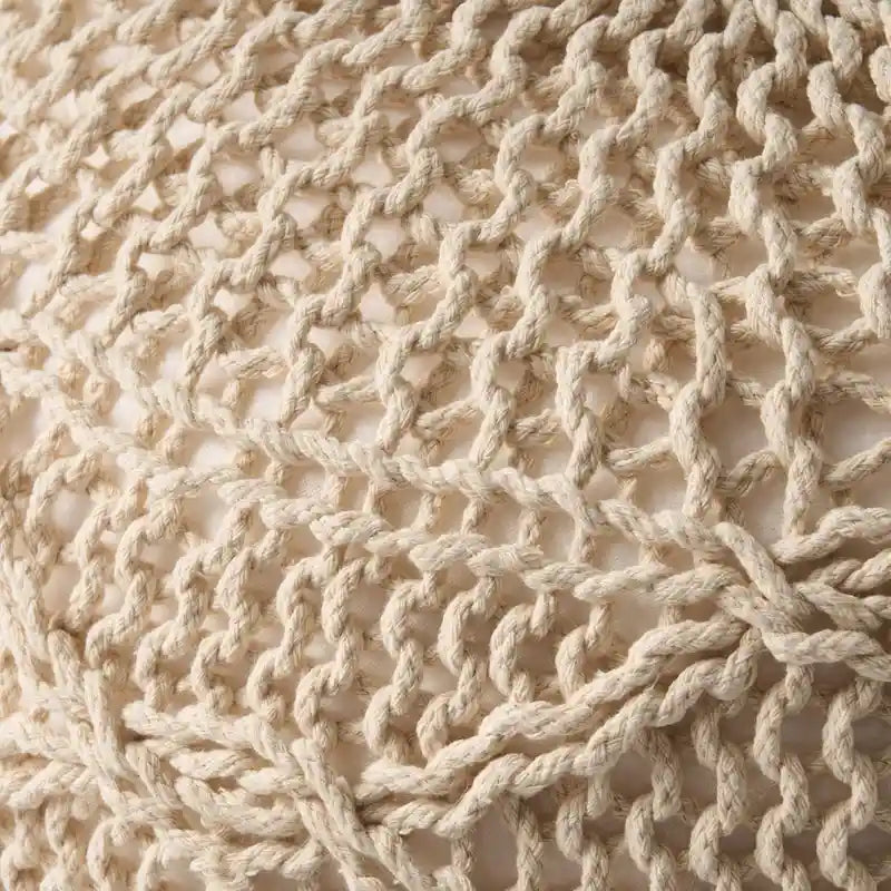 Pouf rond moderne en coton tricoté