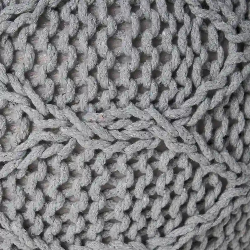 Pouf rond moderne en coton tricoté
