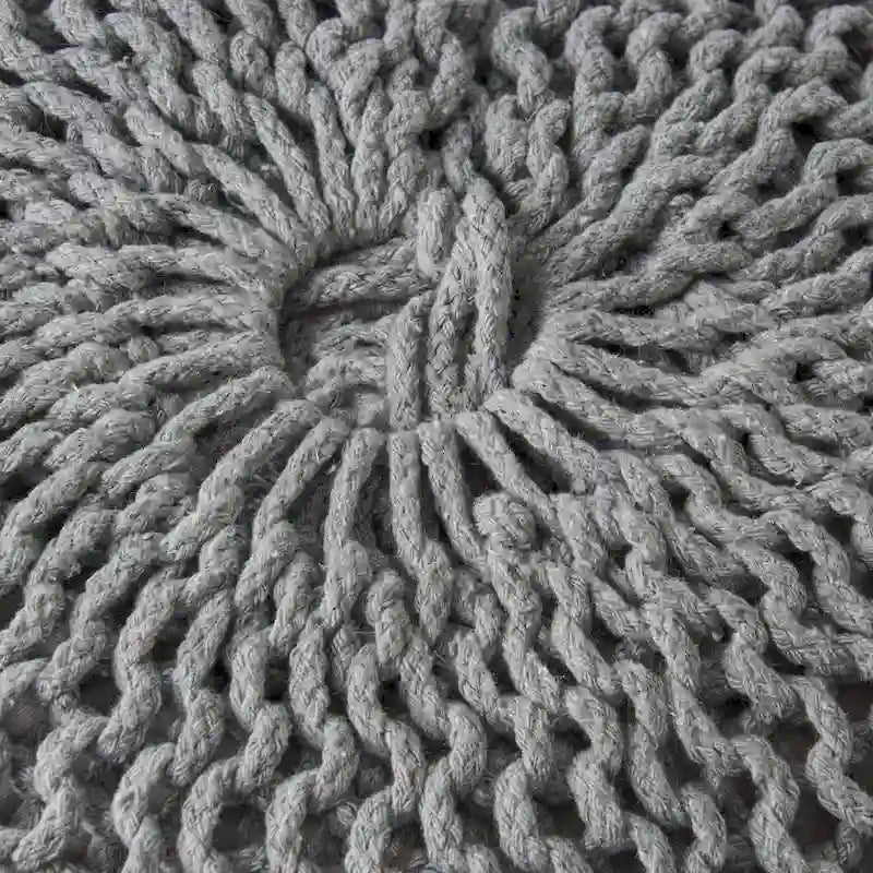 Pouf rond moderne en coton tricoté