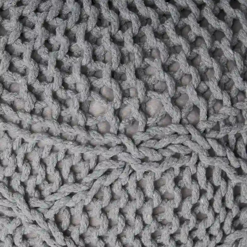 Pouf rond moderne en coton tricoté