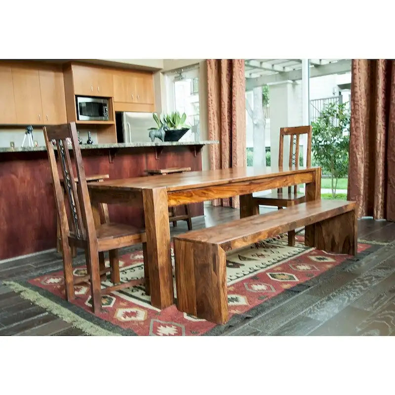 Banc artisanal en bois de Sesham massif