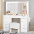 Coiffeuse avec grand miroir LED et 11 tiroirs - 46L*11.7W*55.9H
