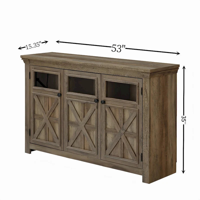 53 Armoire de buffet de ferme à 3 portes