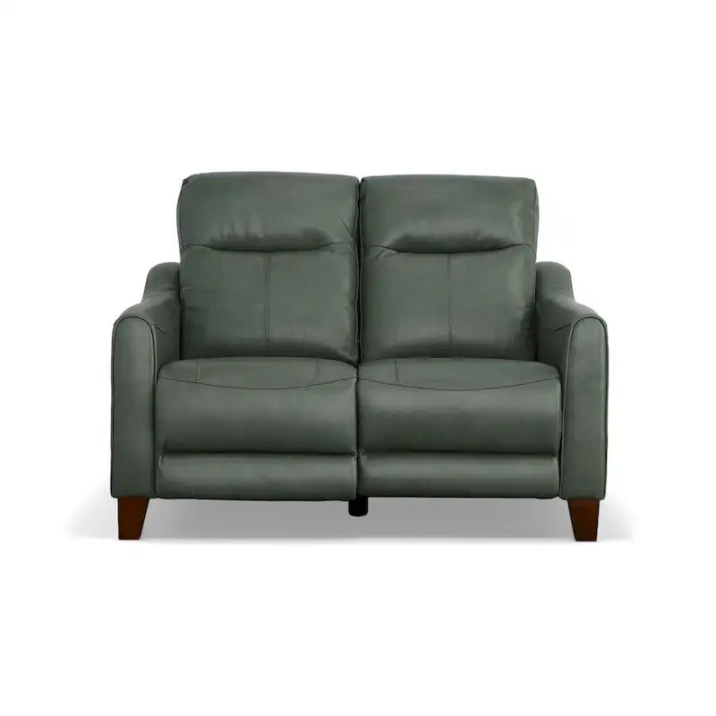Causeuse inclinable à accoudoirs ronds en cuir véritable