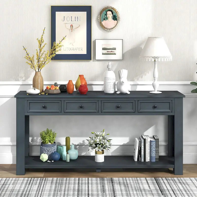 Console / Table d'appoint avec tiroirs de rangement et étagère inférieure pour entrée/couloir