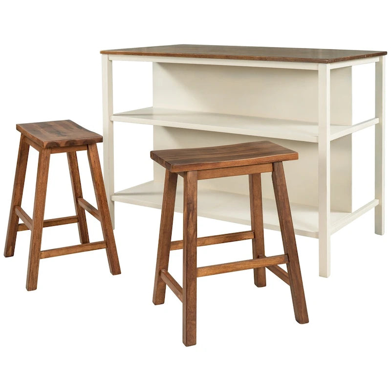 Ensemble îlot de cuisine 3 pièces de 45 po (comprend deux tabourets)