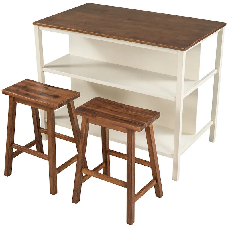 Ensemble îlot de cuisine 3 pièces de 45 po (comprend deux tabourets)