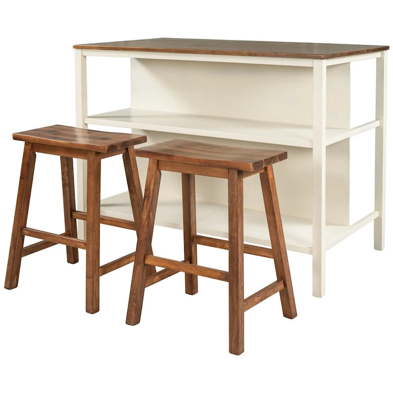 Ensemble îlot de cuisine 3 pièces de 45 po (comprend deux tabourets)