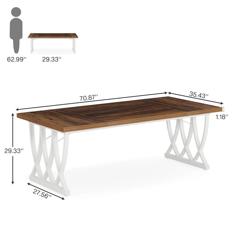 Bureau d'ordinateur maison/bureau en bois et métal