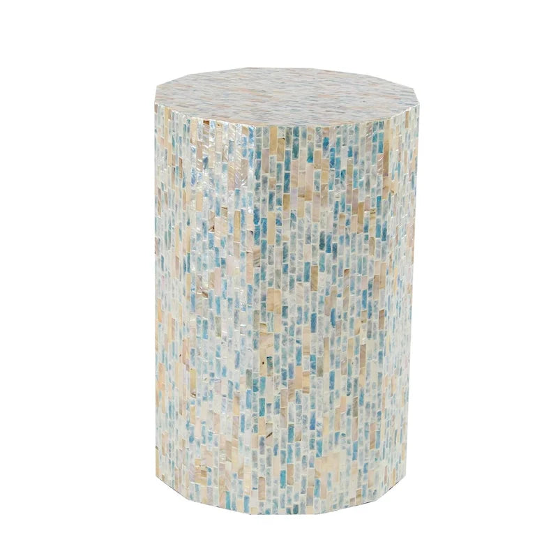 Table d'appoint Tambour avec Incrustation Artisanale de Nacre